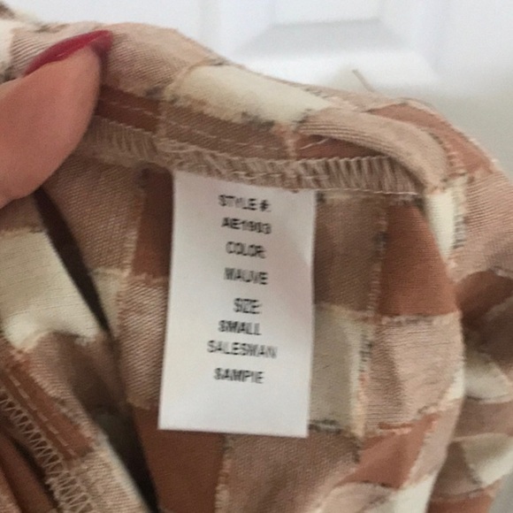 Sadie & Sage Brown and Cream Gingham Jumpsuit with Wide Leg NWT - Picture 10 of 10